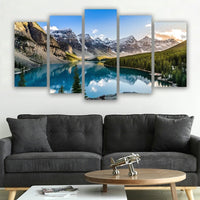 5 Piece Canvas Wall Arts Moraine Lake And Mountain Living Room