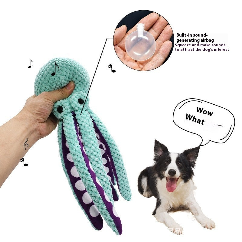 Plush Toy With Squeaking Teeth Of Pet Six Clawed Fish
