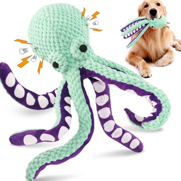 Plush Toy With Squeaking Teeth Of Pet Six Clawed Fish