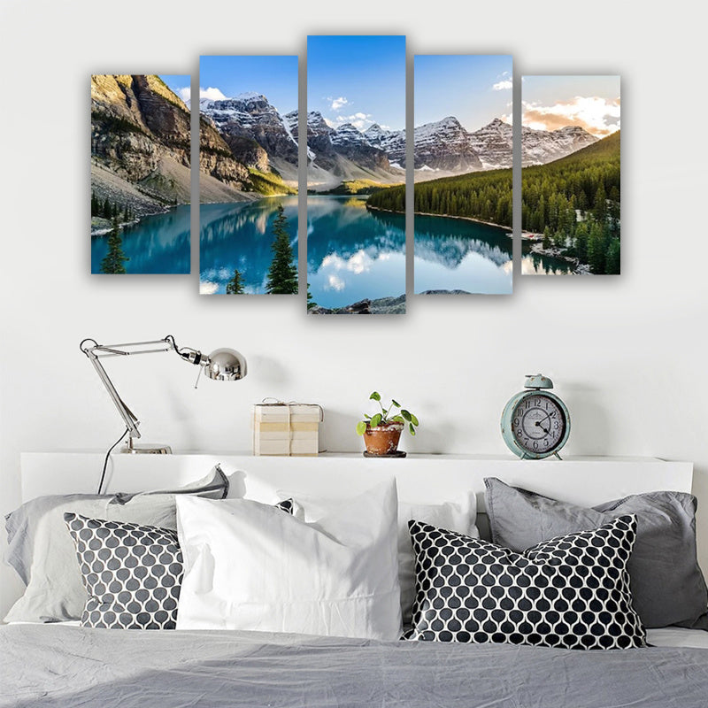 5 Piece Canvas Wall Arts Moraine Lake And Mountain Living Room